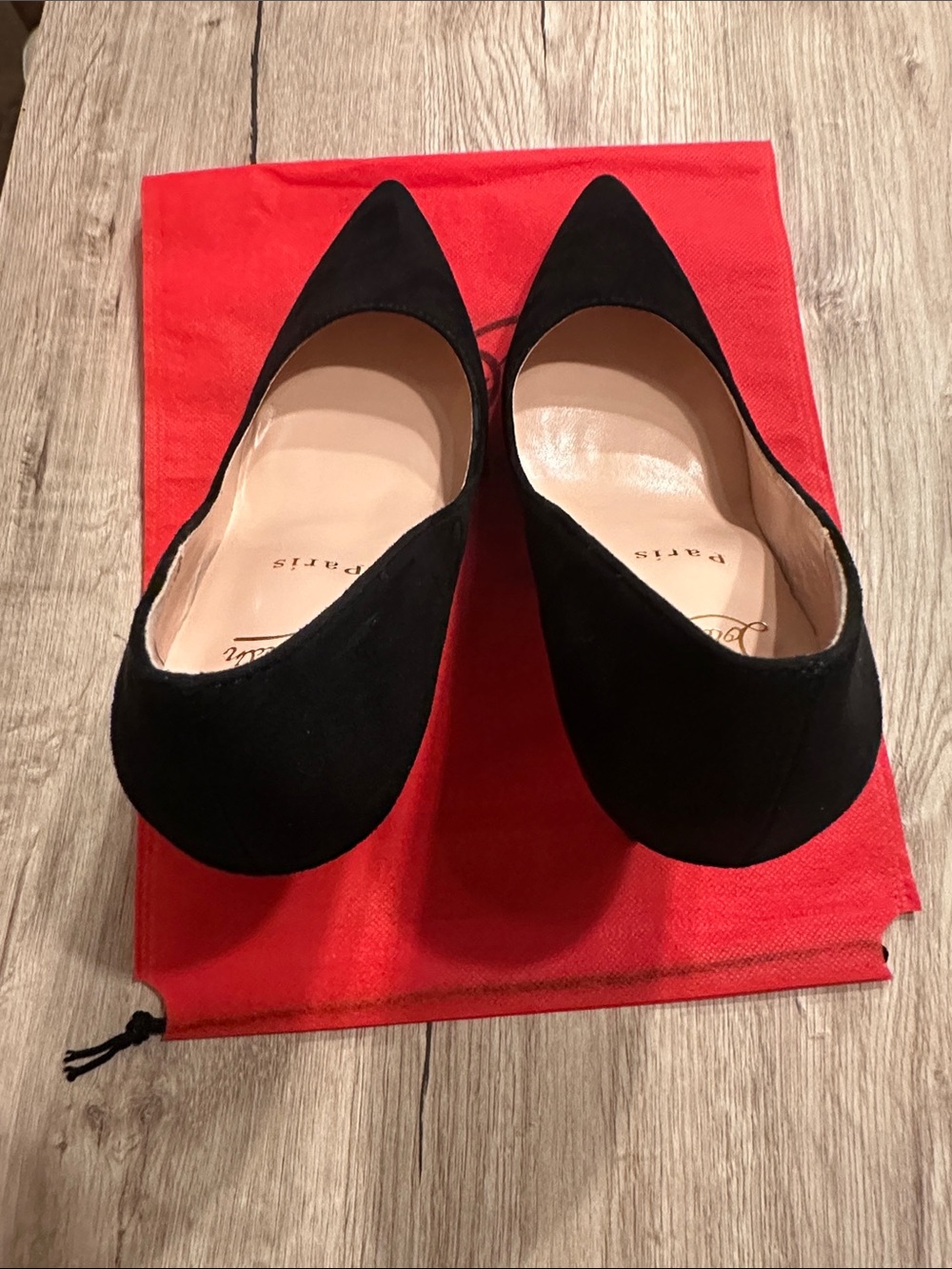 Christian Louboutin Black Suede Pointed Toe Pumps Heels EU 41 - Picture 7 of 9